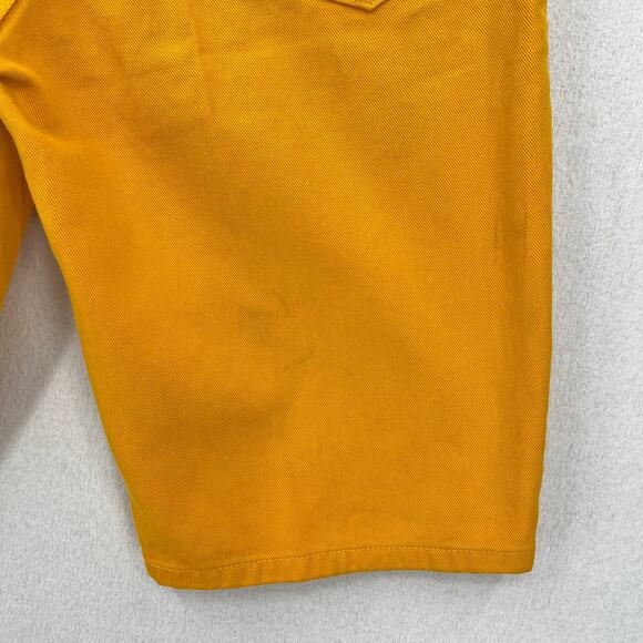 RODIN Vintage Y2K 80s 90s Pleated Denim Shorts Womens Small 27 Mustard Yellow - Picture 11 of 16